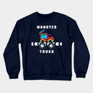 Vector illustration of monster truck with cartoon style. Crewneck Sweatshirt